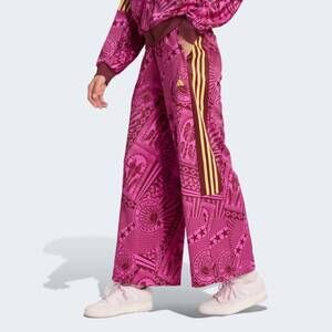Adidas Women's Pink Patterned Wide-Leg Pants